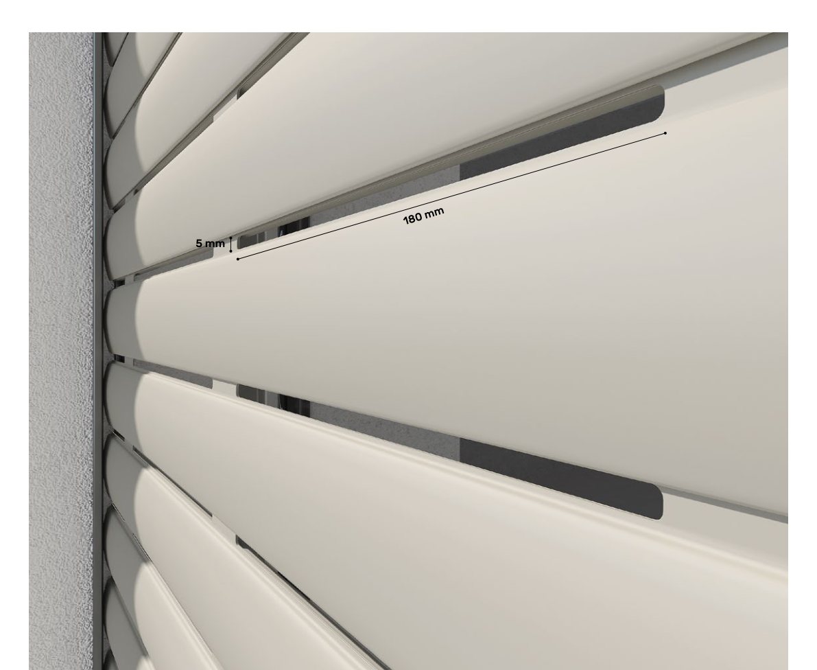 Asola larga ARIALUCE 5,5 × 180 mm sulla stecca coibentata