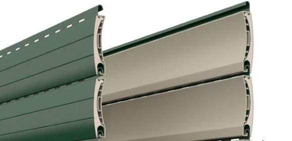 Stecche DUERO 55 bicolore: alluminio verde all’esterno, PVC chiaro all’interno